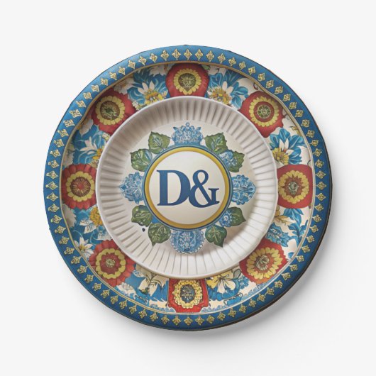 Dolce & Gabbana Carretto Siciliano Papier Borden Papieren Bordje (Voorkant)