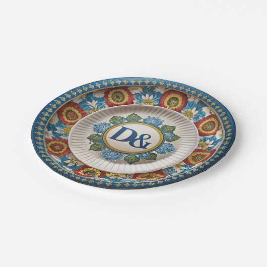 Dolce & Gabbana Carretto Siciliano Papier Borden Papieren Bordje (Gekanteld)