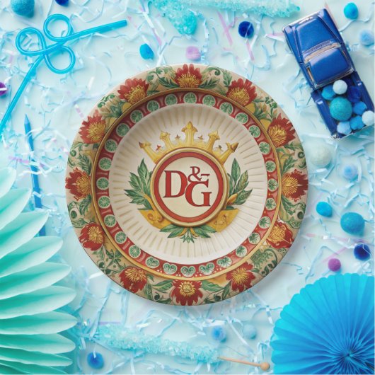 Dolce & Gabbana Carretto Siciliano Papier Borden Papieren Bordje (Feest)