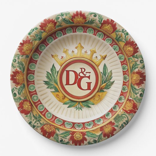 Dolce & Gabbana Carretto Siciliano Papier Borden Papieren Bordje (Voorkant)