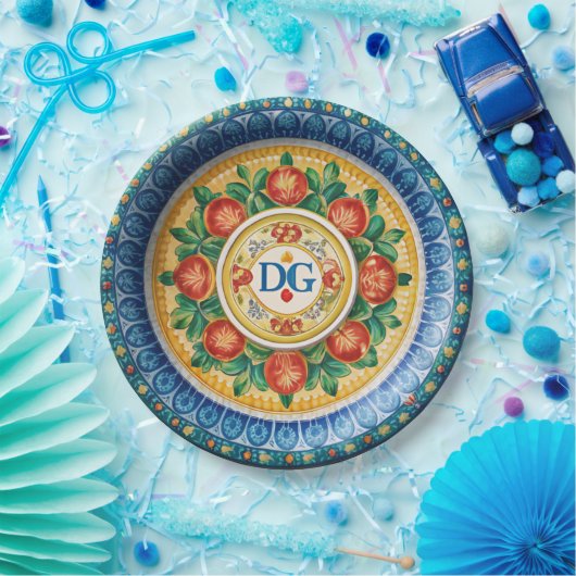 Dolce & Gabbana Carretto Siciliano Papier Borden Papieren Bordje (Feest)
