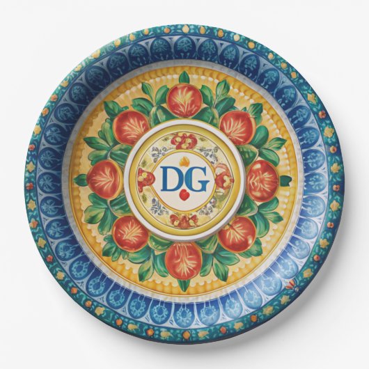 Dolce & Gabbana Carretto Siciliano Papier Borden Papieren Bordje (Voorkant)