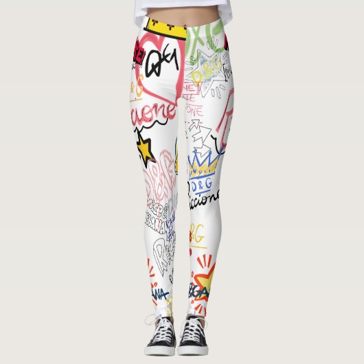 Dolce Gabbana Nieuw Seizoen Modern Typography Desi Leggings (Voorkant)