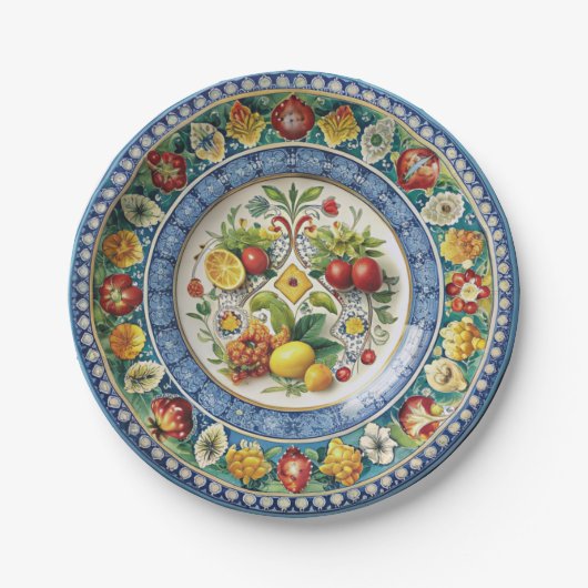 Dolce & Gabbana Siciliaanse Winkelwagen Whimsy Pap Papieren Bordje (Voorkant)