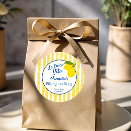 Dolce vita gele citroenen Italiaanse bruidsdouche Ronde Sticker