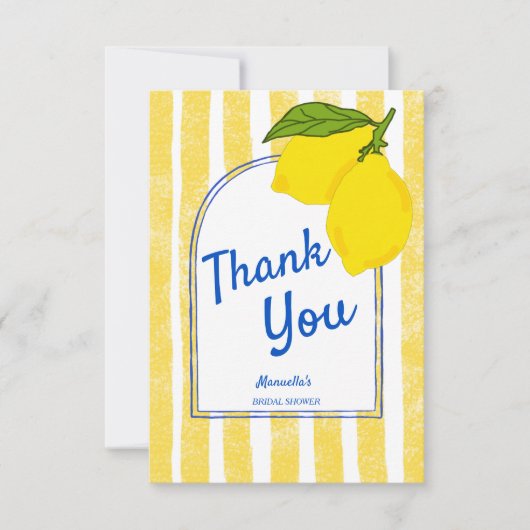 Dolce vita gele citroenen Italiaanse bruidsmeisjes Bedankkaart (Voorkant)