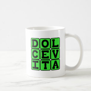 Dolce Vita, Goed Leven Latijnse Uitdrukking Koffiemok