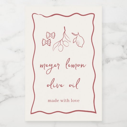 Dolce Vita Golvende Streep Italiaans Voedselcontainer Etiket (Enkel label)