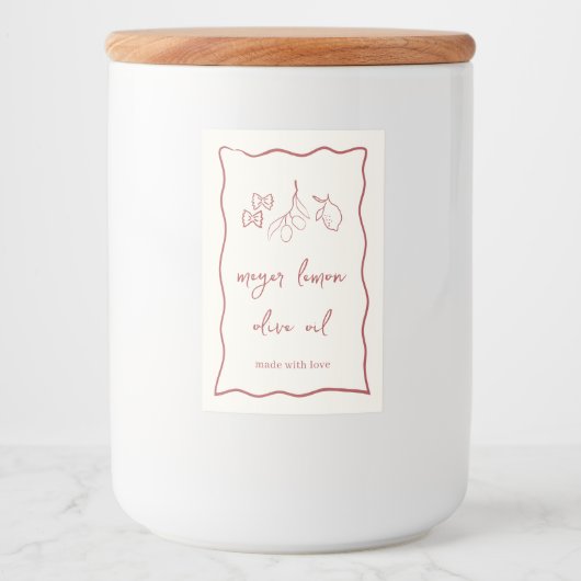 Dolce Vita Golvende Streep Italiaans Voedselcontainer Etiket (Voorkant)