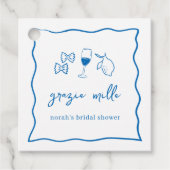 Dolce Vita Handgeschreven Bruiloft Feest Bedankjes Labels (Voorkant)