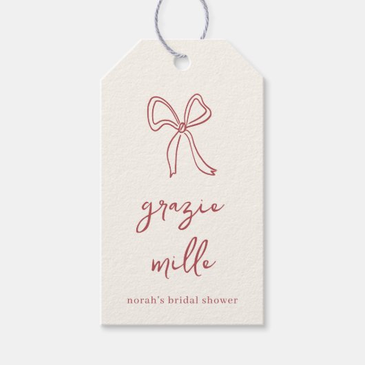 Dolce Vita Handgeschreven Bruiloft Feest Cadeaulabel (Voorkant)