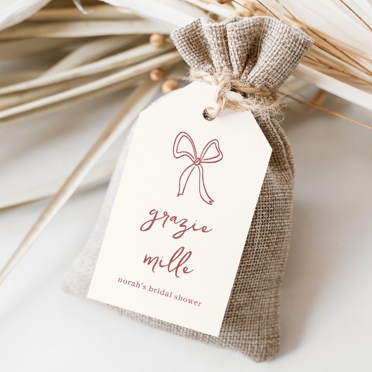 Dolce Vita Handgeschreven Bruiloftsfeest Cadeaulabel