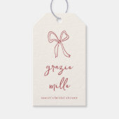 Dolce Vita Handgeschreven Bruiloftsfeest Cadeaulabel (Voorkant)