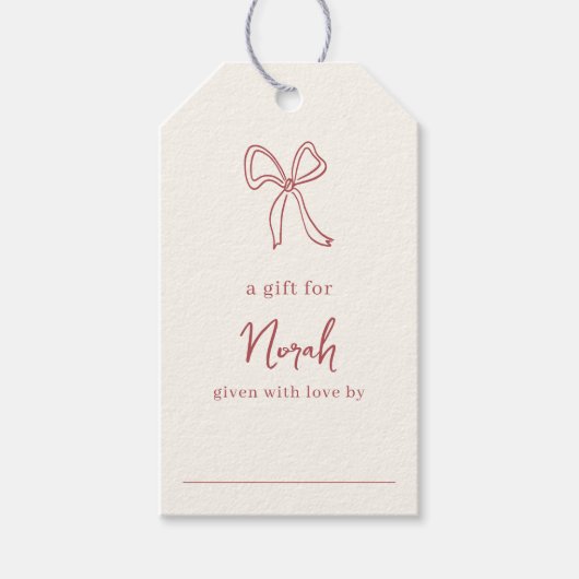 Dolce Vita Handgeschreven Display Shower Cadeaulabel (Voorkant)