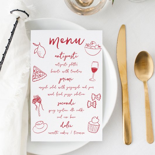 Dolce Vita Handgeschreven Italiaans Diner Menu