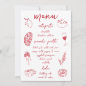 Dolce Vita Handgeschreven Italiaans Diner Menu Kaa Kaart (Voorkant)