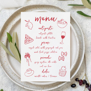 Dolce Vita Handgeschreven Italiaans Diner Menu Kaa Kaart