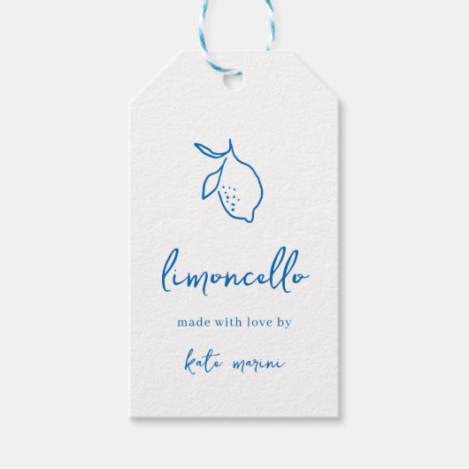 Dolce Vita Handgeschreven Limoncello Labels Cadeaulabel (Voorkant)