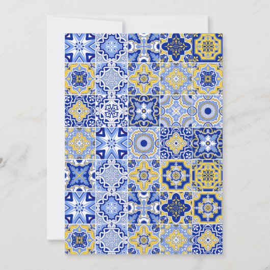 Dolce Vita Italiaans Blauw Goud Tegels Citroenen V Kaart (Achterkant)