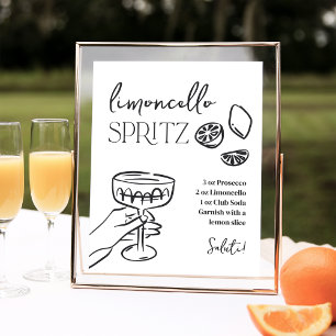 Dolce Vita Italiaans Limoncello Spritz Drink Teken Poster
