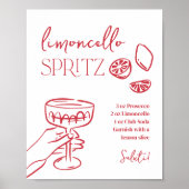 Dolce Vita Italiaans Limoncello Spritz Drink Teken Poster (Voorkant)