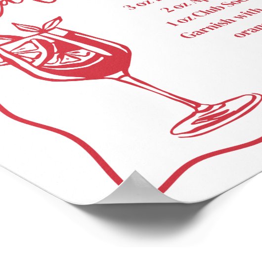 Dolce Vita Italiaans Spritz Station Drinkbordje Poster (Hoek)