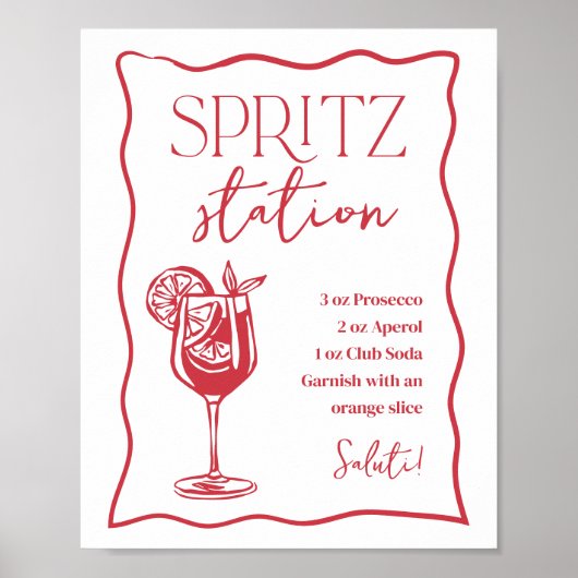 Dolce Vita Italiaans Spritz Station Drinkbordje Poster (Voorkant)