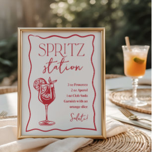 Dolce Vita Italiaans Spritz Station Drinkbordje Poster