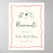 Dolce Vita Italiaans Vrijgezellenfeest Welkomstbor Poster (Voorkant)