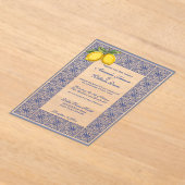 Dolce Vita - Italiaanse Tegels en citroenen bruilo Acryl Uitnodigingen (Laagn)