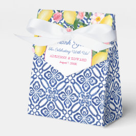 Dolce Vita Lemons Pink Flowers Weddenschap Bedankdoosjes