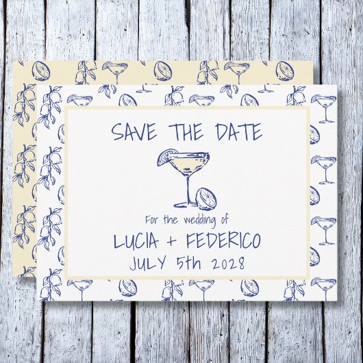 Dolce Vita Limoncello Butter Geel Bewaar de datum Save The Date