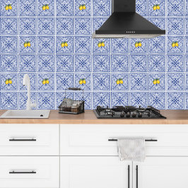 Dolce Vita Meditarrean Blauw & Citroenen Italiaans Behang