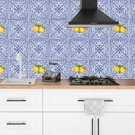 Dolce Vita Meditarrean Blauw & Citroenen Italiaans Behang