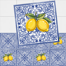 Dolce Vita Meditarrean Blauw & Citroenen Italiaans Tegeltje