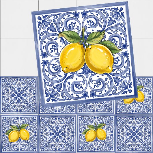 Dolce Vita Meditarrean Blue & Lemons Italiaanse Te Tegeltje
