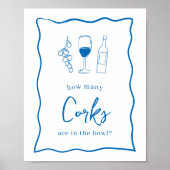 Dolce Vita Vrijgezellenfeest "Hoeveel kurken" teke Poster (Voorkant)