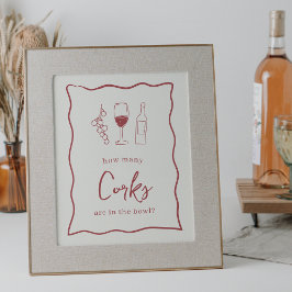 Dolce Vita Vrijgezellenfeest "Hoeveel kurken" teke Poster