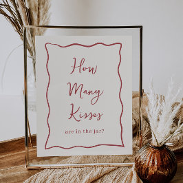 Dolce Vita Vrijgezellenfeest "Hoeveel kussen" teke Poster