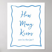 Dolce Vita Vrijgezellenfeest "Hoeveel kussen" teke Poster (Voorkant)