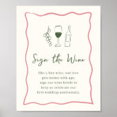 Dolce Vita Vrijgezellenfeest "Teken de wijn" Teken Poster (Voorkant)