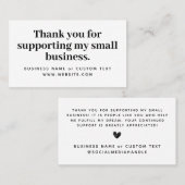 Dold bedankt voor het ondersteunen van mijn kleine visitekaartje (Voorkant / Achterkant)