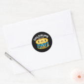 Doldrums Funny Sad Drummer Drum Pun Dark BG Ronde Sticker (Envelop)