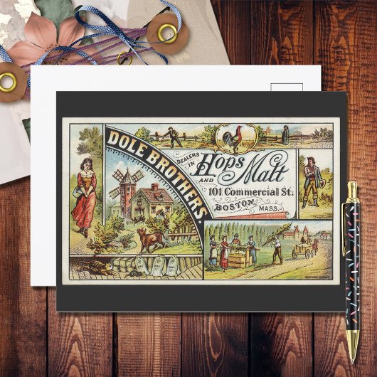 Dole Brothers and Hops and Malt Ephemeral Briefkaart