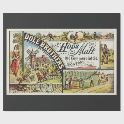 Dole Brothers and Hops and Malt Ephemeral Cadeaupapier (Vlak)