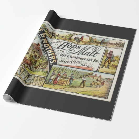 Dole Brothers and Hops and Malt Ephemeral Cadeaupapier (Uitgerold)