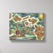 Dole Kaart van Hawaï 1950 · Joseph Feher olieverf Canvas Afdruk (Voorkant)