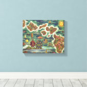 Dole Kaart van Hawaï 1950 · Joseph Feher olieverf Canvas Afdruk (Insitu (Houten vloer))