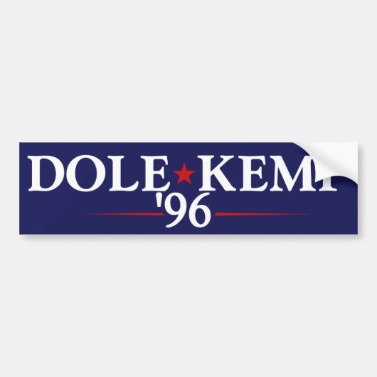Dole Kemp 1996 Bob Dole 96 Bumpersticker (Voorkant)