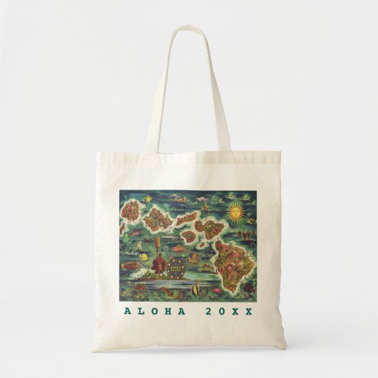 Dole Map of Hawaii 1950 Trip / Year Tote Bag (Voorkant)